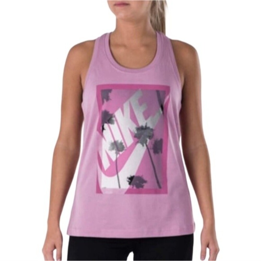 Nike Purple Pink Palm Tree Women's Athletic Racerback Tank Top Size M